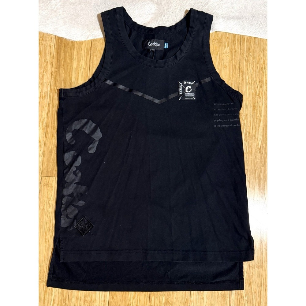 Cookies Brand Black Men's Size Small Authentic Cookies Tank‎ Front Logo Patch